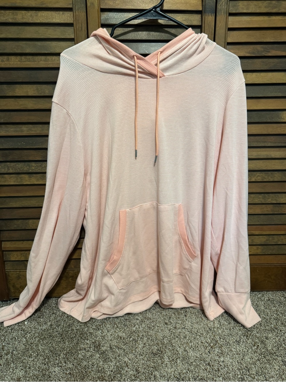Light Pink stripped Hooded Pullover